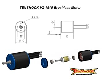 4 Pole Brushless Motor TS-VZ1515/14T-4000KV for Naviga Mini Mono Mini Scord Mini-DOM Boat