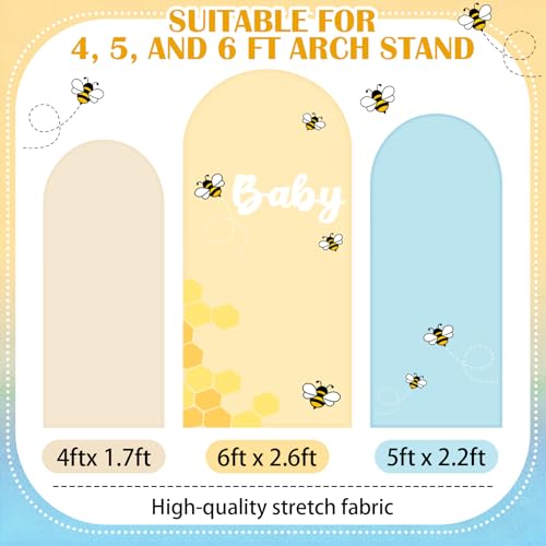 3 Pcs Baby Shower Arch Backdrop Cover Baby Shower Photo Background Decor by Chunful - Used condition - Image 2