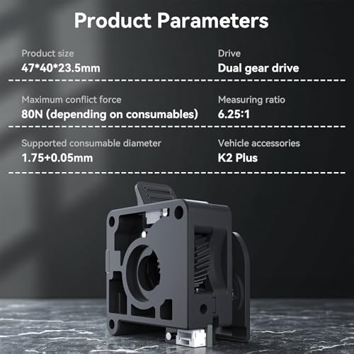 Creality K2 Plus Extruder Kit mit Hoher Härte Dual Gears Drive, Built-in Filament Break Sensor, Kraft Bis zu 80N, High Torque Extrusion Comaptible with Creality K2 Plus Combo 3D Drucker