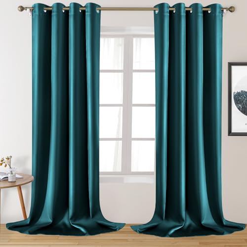 HOMEIDEAS 2 Panels Teal Faux S...