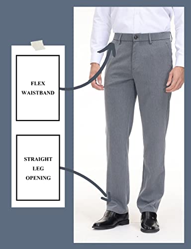 Soojun Men's Classic Fit Flex Waist Flat Front Dress Pant4