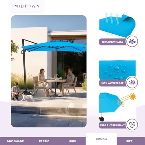 Image of Midtown Umbrellas Grande Square - 9 x 9 Ft Cantilever Umbrella