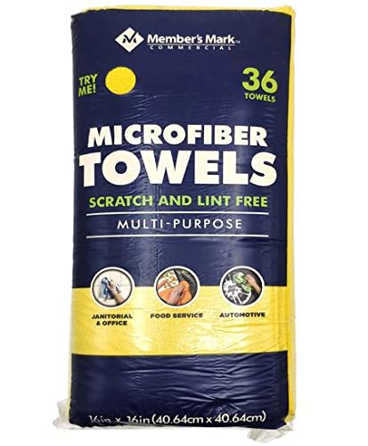 Member's Mark 16" x 16" Microfiber Towels, 36 Count (Yellow)