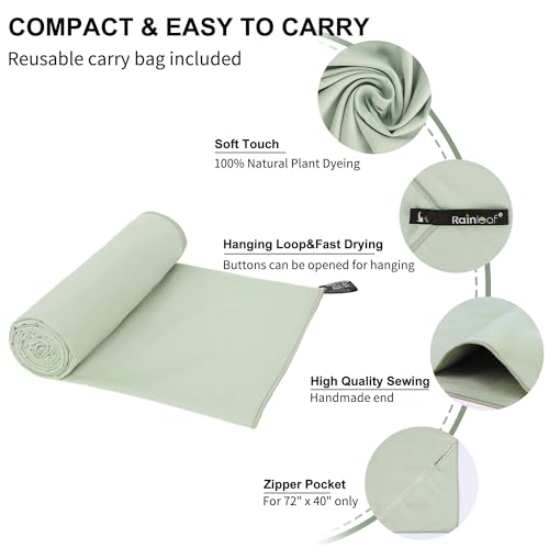 Image of Rainleaf Microfiber Towel Perfect Travel & Gym & Camping Towel. Quick Dry - Super Absorbent - Ultra Compact - Lightweight. Suitable for Trip, Beach, Shower, Backpacking, Pool