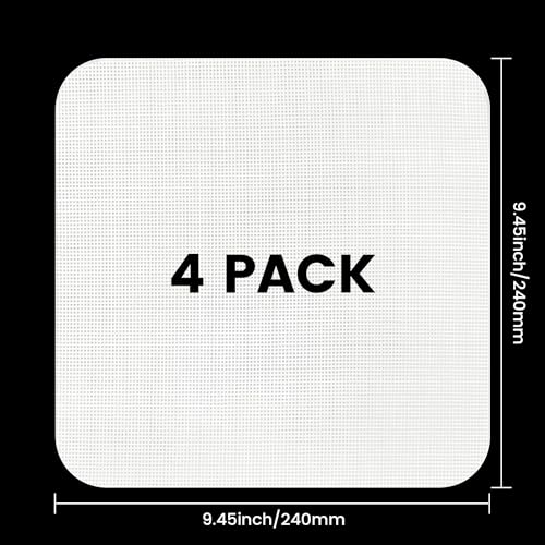 4 Pack Silicone Dehydrator Sheets,Non-stick Food Fruit Dryer Mats Reusable Steamer Mesh Mat for Fruit Dryer,Silicone Dehydrator Trays(9.45 x 9.45 inch)