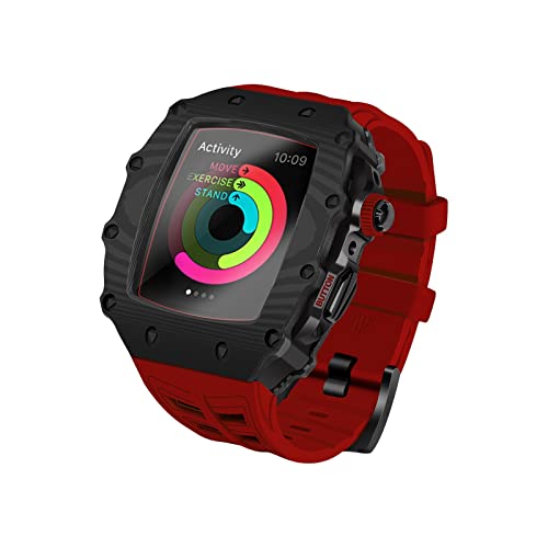 Bracelet silicone Apple Watch 44mm et coque carbone intégrée