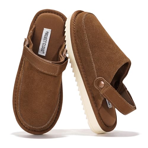 Image of Project Cloud Kids Genuine Leather Clogs with Back Strap (Little Goldstar) | Memory Foam Insole Lightweight Easy On Sandals for Boys & Girls Adjustable Fit Non Slip Outsole Comfortable Casual Everyday