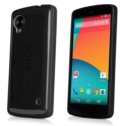 BoxWave Case Compatible with Nexus 5 - UniClear Case, Sleek Transparent Hard Case - Durable, Anti-Slip - Jet Black