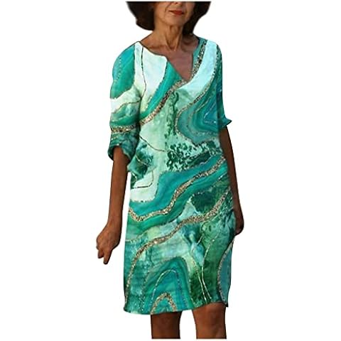 MICKURY rot Empire Kleider unterröcke für Damen Baumwolle 80er Kleidung Damenkleider elegant frotteekleid mädchenkleider Kurze Ballkleider firmungs Elegante Hochzeit Grün XL Cover