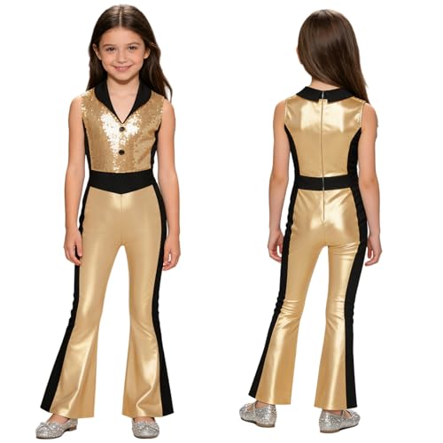Salopette métallique pour mädchen avec tissu souple et haute brillance
