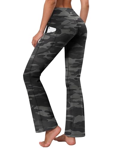 Image of BUBBLELIME Women Out Pockets High Waist Bootlegs Tummy Control Yoga Flared