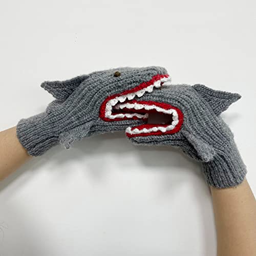 Cute Handmade Gray Knitted Autumn Winter Gloves Retro Crochet Gloves White Arm Warmers (Grey, One Size) #TOP6
