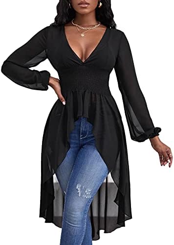 black high low peplum top