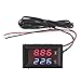 Voltmeter & Thermometer Display Panel 12v 24v Battery Voltage Temperature Meter Monitor Tester Gauge for Car Digital Temperature Meter Thermometer Pyrometer Humidity Barometer Controller