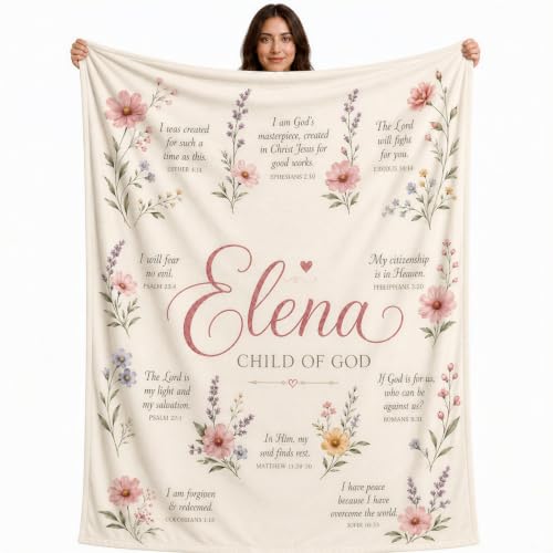 Personalized Child of God Custom Name Scripture Throw Blanket