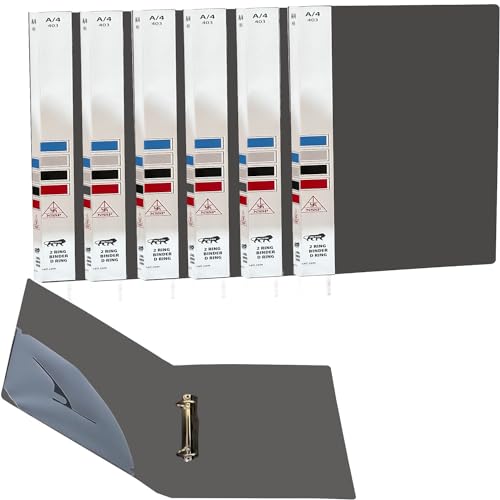 Image of 2D Ring Binder File| Durable Polyethylene File Folder Document for Professional Use| Holds Upto 250 Sheets (Light Grey, Pack of 4)
