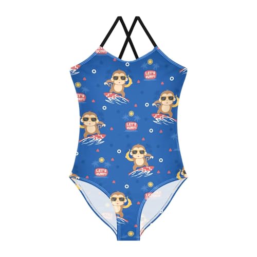 Image of Girls one Piece Swimsuit Summer UPF 50+ Quick Dry Beach Bathing Suit with Straps Swimwear 3-10 Years