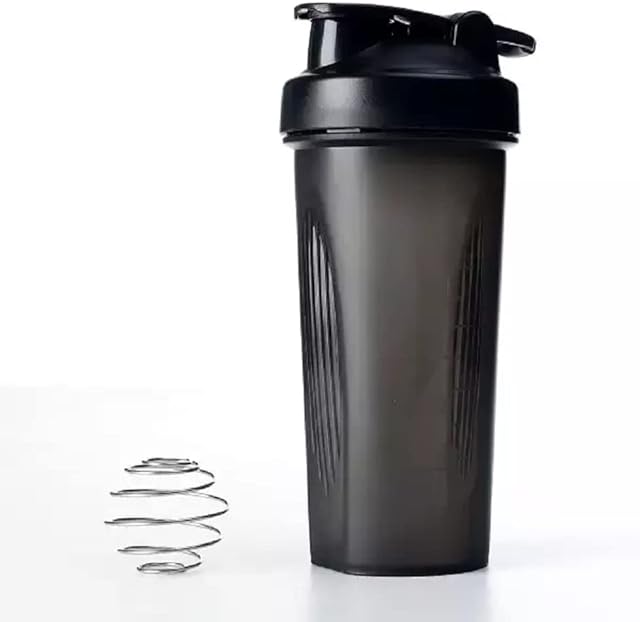 Missions Protein shaker bottle- 24oz Smoothie Bottle for sports supplements shakes- Good materials, Leak Proof 600ml Gym Shaker for Protein Shakes with Shaker Ball (black)
