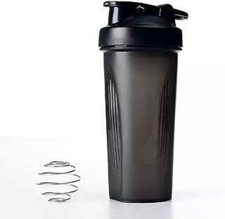 Missions Protein shaker bottle- 24oz Smoothie Bottle for sports supplements shakes- Good materials, Leak Proof 600ml Gym Shaker for Protein Shakes with Shaker Ball (black)
