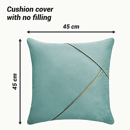 JEMIDI Federa Cuscino 45x45 Turchese Oro - Fodera