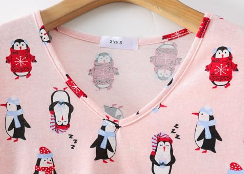 Image of CHUNG Women Cotton Pajama Sets Sleepwear pjs Short Sleeve Shirt Capri Length Crop Pants Cute Vivid Print