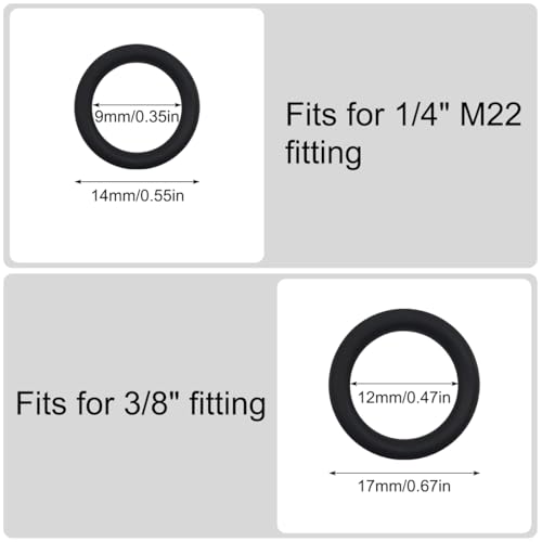 60 Pcs Power Pressure Washer O-Rings Replacement for 1/4 inch, 3/8 inch, M22 Quick Connect Coupler, Power Pressure Washer Hose O-Rings Set for Sealing Maintenance - Image 2