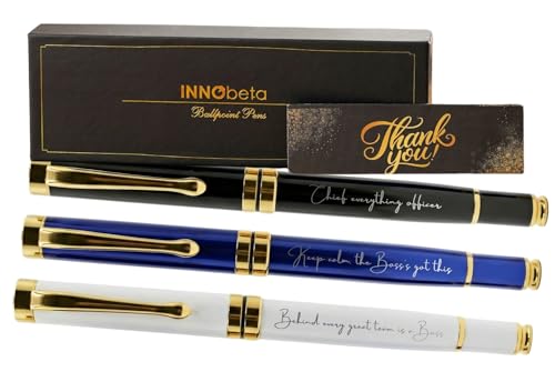 InnoBeta Boss Gifts, Ballpoint Signature Pen Set of 3, Perfect Gifts Idea for Men/Male in Boss Day,...