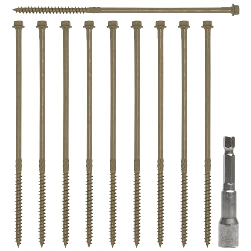 Woodside Hex Head Exterior Decking/Landscaping Sleeper Bed Fixing Screws 6.7mm x 150/200/250mm Pack of 50-200mm