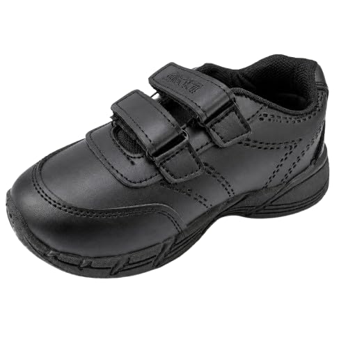 Image of Microlon Unisex School Uniform Shoes - Black and White