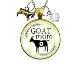 Gutsy Goodness Goat Mom Necklace Baby Farm Animal Jewelry for Mama Charm Gift 24'