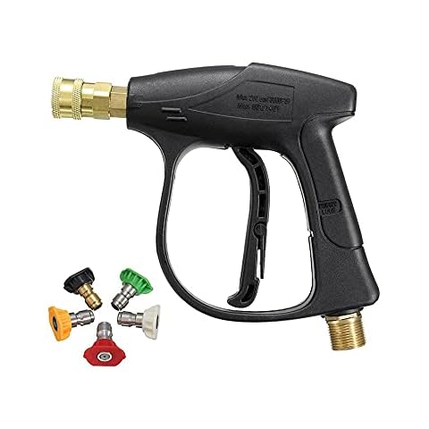 High Pressure Washer Gun Handle with 5 Water Nozzle Tip,Water Wash Cleaner for Car Cleaning Kit(M22 Hose Connector 3.0 TIP) Power Wand 4350 PSI Cover