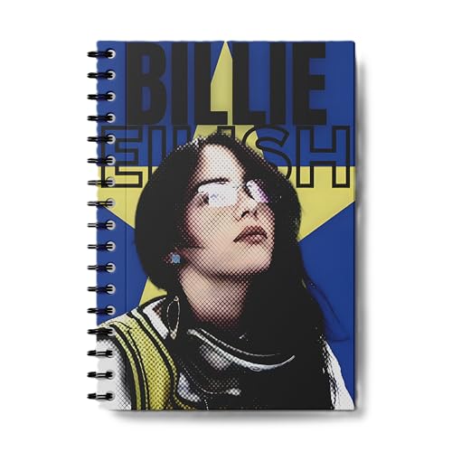 Image of Billie Eilish Singer Wiro Journal Notebook | 80 gsm Paper With 350GSM Hard Cover | Unruled | Pages - 160 | | A5 Size | Wiro Binding | Versatile for School, Home & Office |