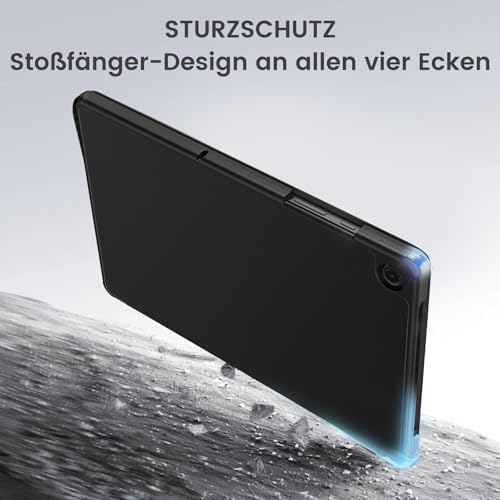 Vobafe etui na Samsung Galaxy Tab A11+ A9+ 11 cali (2025/2023), cienka lekka twarda ochronna okładka z podstawą dla Galaxy Tab A11 Plus A9 Plus, automatyczna funkcja snu/budzenia, Czarny