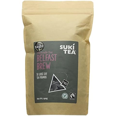 Suki Tea Belfast Brew - Pack of 50 Pyramid Tea Bags - Indian Assam and East African Black Tea Blend - Full Flavoured - Fairtrade - Great Taste - Infuses and Brews in 2-5 Minutes Cover