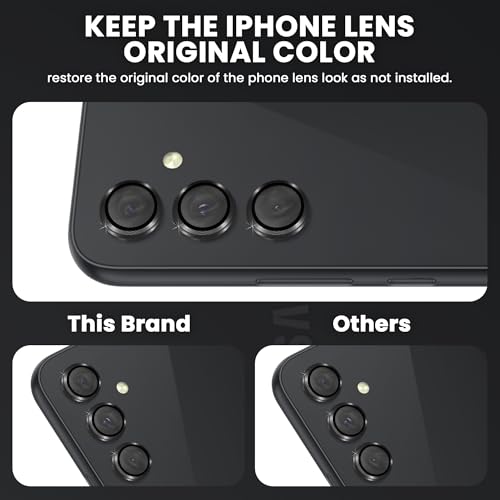 Image of FIRST MART Camera Lens Protector for Samsung Galaxy A54 (6.4 Inches) Tough HD Individual Aluminum Alloy Lens Rings Cover, Scratch Resistant, Thin Lens Protection| Black, 1 Pack