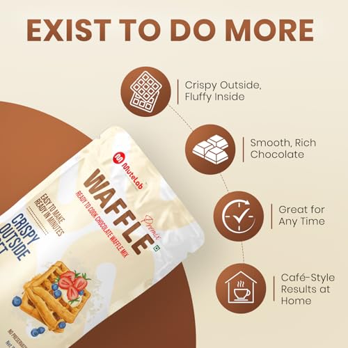 Image of Mutelab Waffle & Pancake Premix, Chocolate Flavor, 1kg | Ready to Cook, Rich Chocolate Flavor, No Preservatives Added