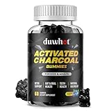 Activated Charcoal Gummies for Kids, 500mg Chewable Activated Charcoal Supplement for Gas Relief, Detox, Digestive and Oral Health, Vegan Blueberry Flavor, 60 Count