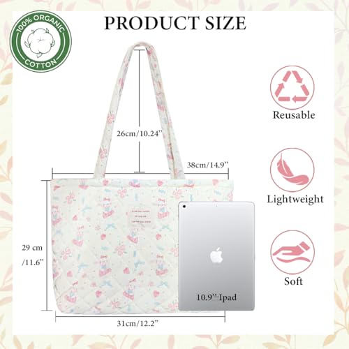 Image of Sunwel Fashion Top Zipper Floral Quilted Bag Small Tote Bag for Women