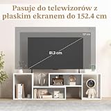 COSTWAY Szafka pod telewizor 2-częściowa, dowolne połączenie, stolik pod telewizor do 60 cali, szafka pod telewizor z otwartymi półkami, szafka pod telewizor do salonu (biała)