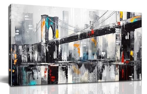Impression sur toile pont de Brooklyn, tableau salon déco New York