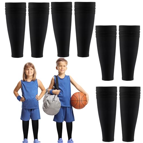 Tarpop Kids Soccer Leg Sleeves, 4 Pairs, Calf & Shin Support