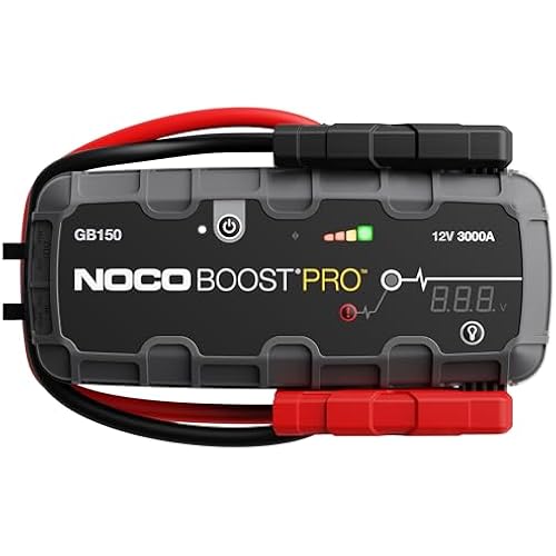 NOCO Boost GB150: 3000A UltraSafe Jump Starter – 12V Lithium Battery Booster Pack, Portable Jump Box, Power Bank & Jumper Cables - for 9.0L Gas and 7.0L Diesel Engines