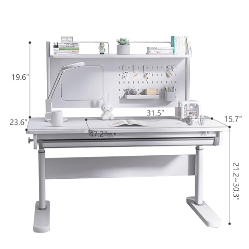 Fcdkidsdeskheightadjustablewoodchildrenstudycomputerdeskwithlargeshelftiltabledesktopandpulloutdrawer Urban Country Home Decor Fcd kids desk height adjustable wood children study computer desk with large shelf tiltable desktop and pull out drawer urban country home decor