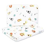 Totsy Baby Parure Couette Enfant 100x135 avec Oreiller - Couette Enfant avec Oreiller Couette Maternelle avec Housse Coton Safari