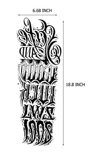 6 Sheets Large Tribal Totem Temporary Tattoo Sleeves For Men And Women, Waterproof Black Totem Realistic Full Temporary Tattoos For Adults #TOP2