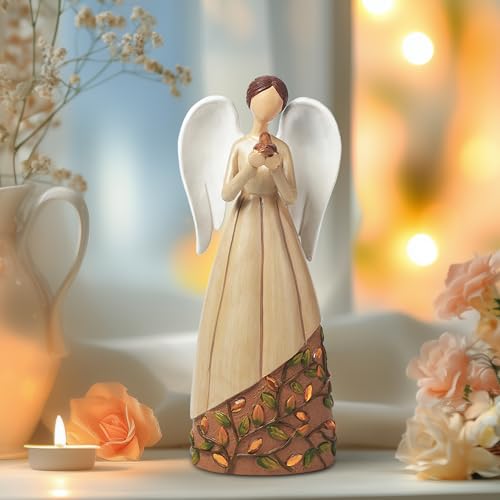 Homemory Angel Cardinal Bird Statue Decor Memory Healing Gift Figurines Collectible Guardian for Home Office Wedding Living Room Centerpiece Decoration Women Mom Grandma Friends (Bird)