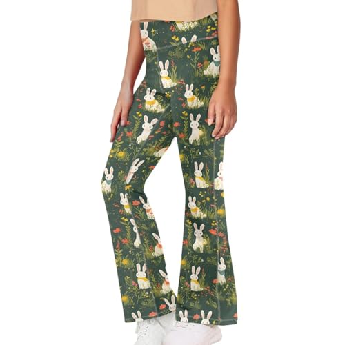 Rabbit Girls Leggings Wide Leg High-Waisted Flared Pants Kids Stylish Casual Bell Bottoms 5-14 Years