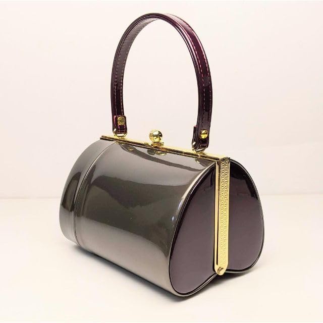 Amazon.co.jp: 和装 草履 バッグ セット エナメル チャコール 濃茶  