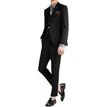 Mens 3-Piece Suit Slim Fit Formal Business Blazer Vest Pants Set for Wedding, Groomsman, Tuxedo, Prom, Party, Office