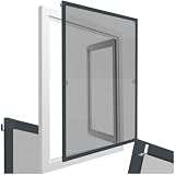 tectake® Zanzariera con Telaio in Alluminio, per Finestre, 100 x 120 cm